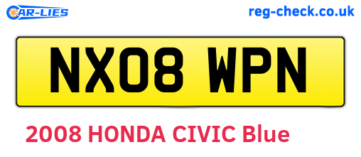NX08WPN are the vehicle registration plates.
