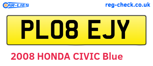 PL08EJY are the vehicle registration plates.