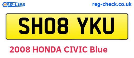 SH08YKU are the vehicle registration plates.
