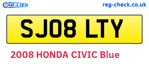 SJ08LTY are the vehicle registration plates.