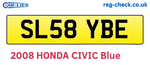 SL58YBE are the vehicle registration plates.