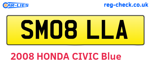 SM08LLA are the vehicle registration plates.