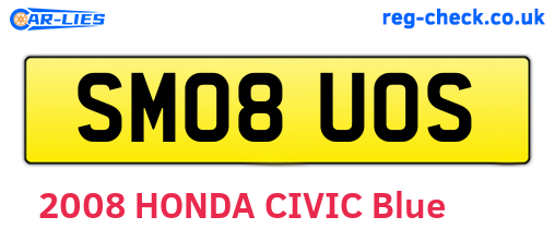 SM08UOS are the vehicle registration plates.