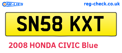 SN58KXT are the vehicle registration plates.