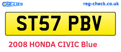 ST57PBV are the vehicle registration plates.