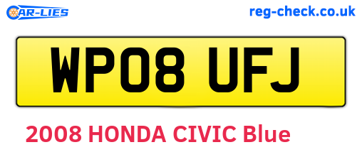 WP08UFJ are the vehicle registration plates.