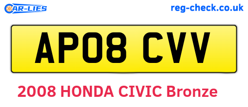 AP08CVV are the vehicle registration plates.