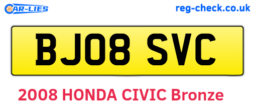 BJ08SVC are the vehicle registration plates.