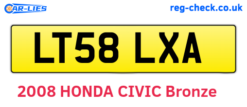 LT58LXA are the vehicle registration plates.