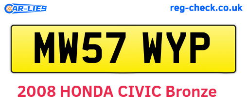 MW57WYP are the vehicle registration plates.