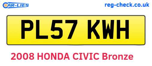 PL57KWH are the vehicle registration plates.