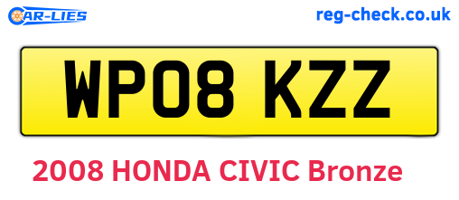 WP08KZZ are the vehicle registration plates.