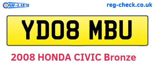 YD08MBU are the vehicle registration plates.