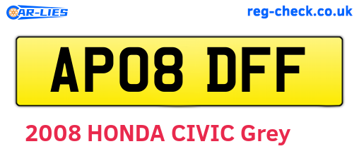 AP08DFF are the vehicle registration plates.
