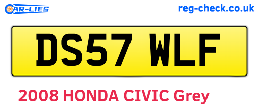 DS57WLF are the vehicle registration plates.