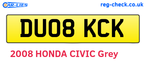 DU08KCK are the vehicle registration plates.