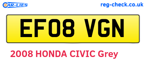 EF08VGN are the vehicle registration plates.