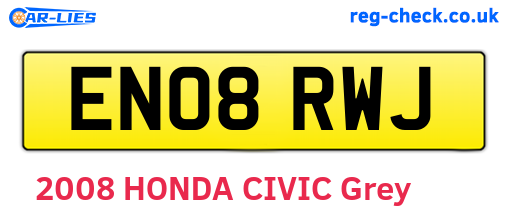 EN08RWJ are the vehicle registration plates.