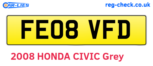 FE08VFD are the vehicle registration plates.