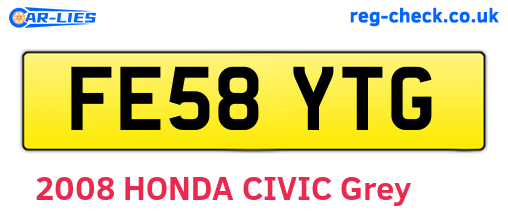 FE58YTG are the vehicle registration plates.