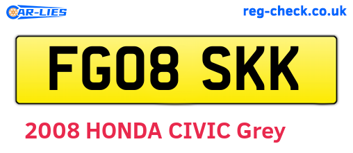 FG08SKK are the vehicle registration plates.