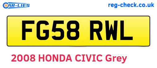 FG58RWL are the vehicle registration plates.