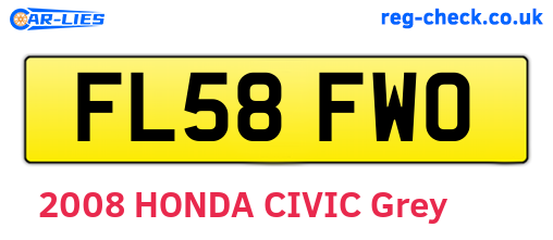 FL58FWO are the vehicle registration plates.