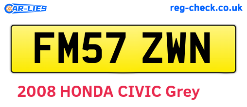 FM57ZWN are the vehicle registration plates.