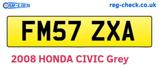 FM57ZXA are the vehicle registration plates.