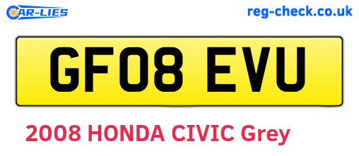 GF08EVU are the vehicle registration plates.
