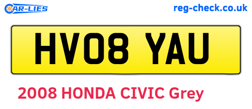 HV08YAU are the vehicle registration plates.