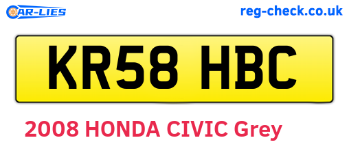 KR58HBC are the vehicle registration plates.
