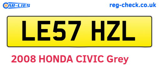 LE57HZL are the vehicle registration plates.
