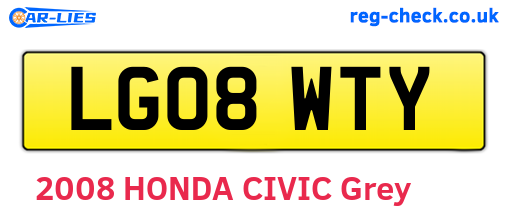 LG08WTY are the vehicle registration plates.