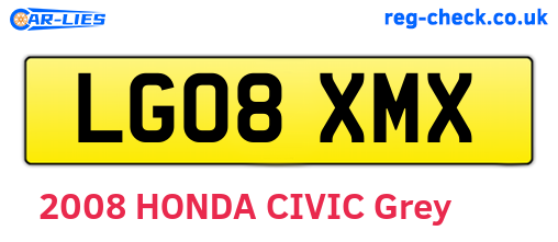 LG08XMX are the vehicle registration plates.