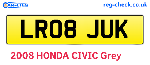 LR08JUK are the vehicle registration plates.