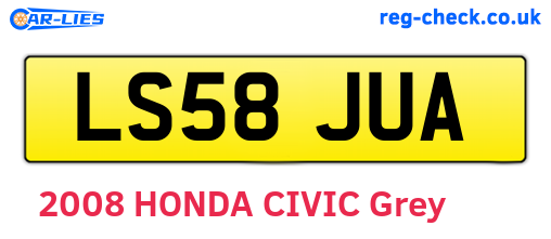 LS58JUA are the vehicle registration plates.