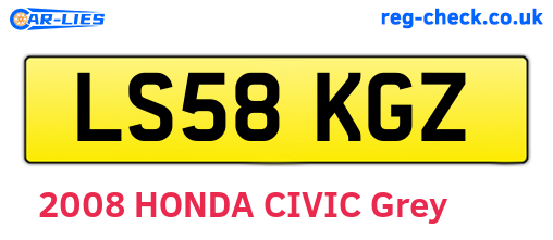 LS58KGZ are the vehicle registration plates.