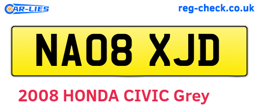 NA08XJD are the vehicle registration plates.