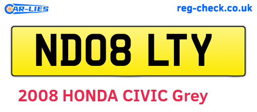 ND08LTY are the vehicle registration plates.