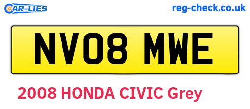 NV08MWE are the vehicle registration plates.