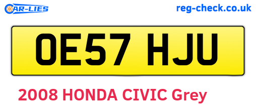 OE57HJU are the vehicle registration plates.