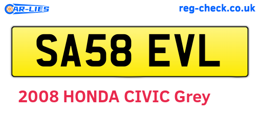 SA58EVL are the vehicle registration plates.