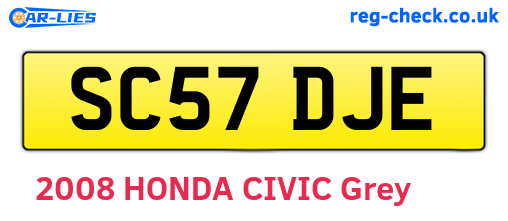 SC57DJE are the vehicle registration plates.