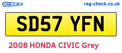 SD57YFN are the vehicle registration plates.