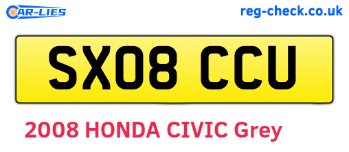 SX08CCU are the vehicle registration plates.