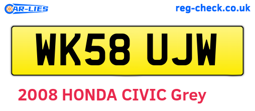 WK58UJW are the vehicle registration plates.