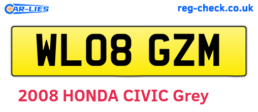 WL08GZM are the vehicle registration plates.