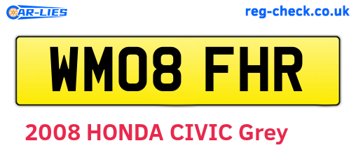 WM08FHR are the vehicle registration plates.