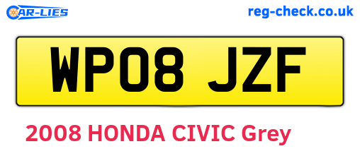 WP08JZF are the vehicle registration plates.